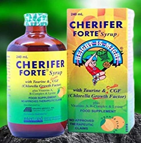 Cherifer Forte 240ml bottle side view showing nutritional information
