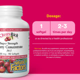 CherryRich Super Strength Cherry Concentrate packaging side view with nutritional information