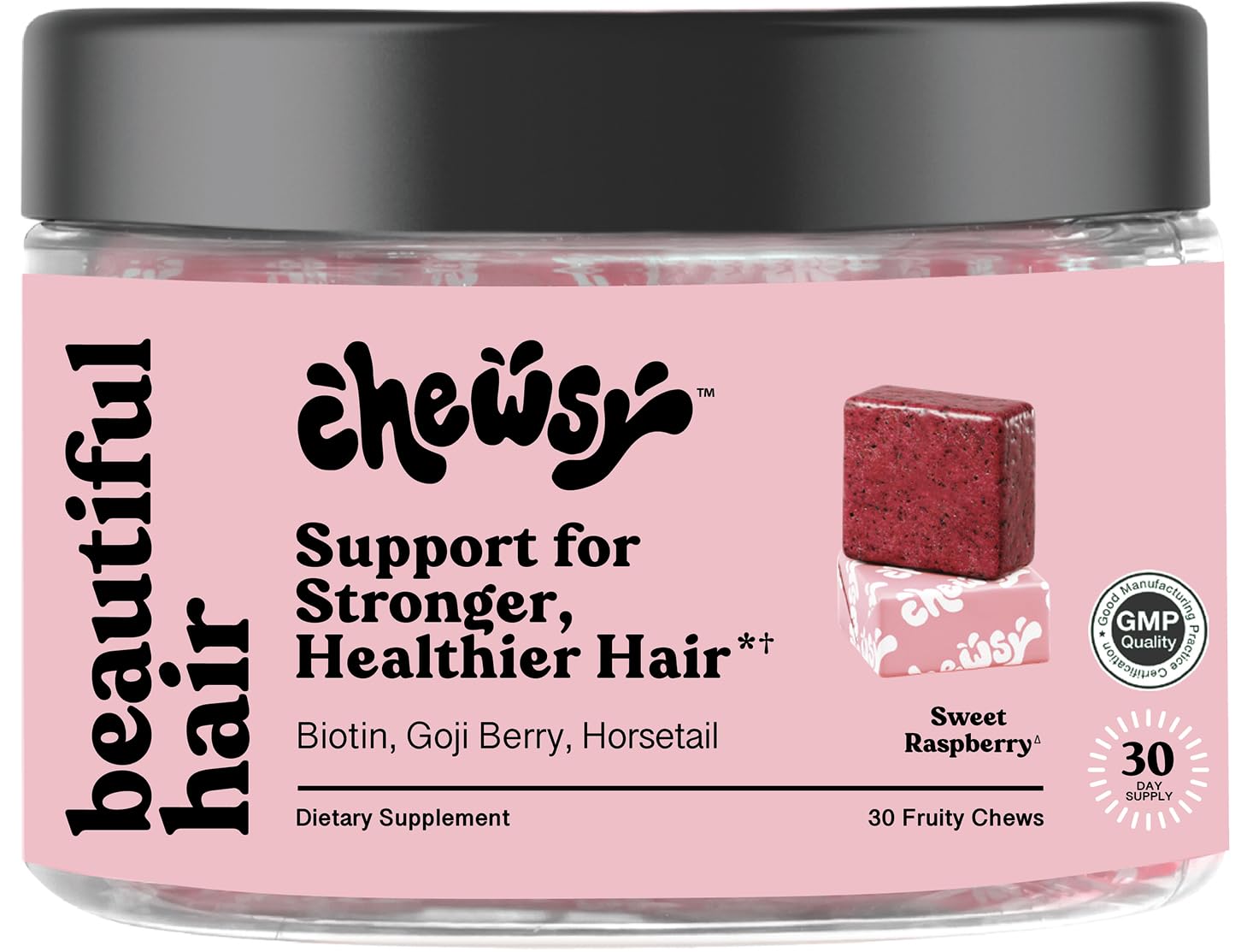 CHEWSY Beautiful Hair Fruity Chews front view packaging