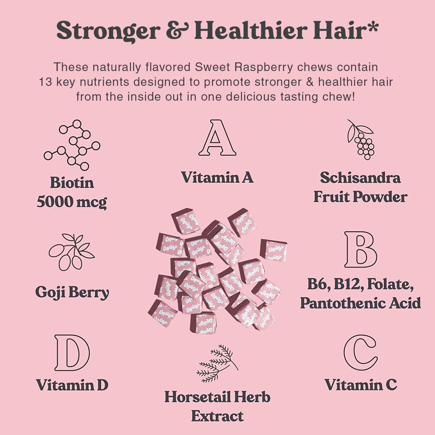 CHEWSY Beautiful Hair Fruity Chews nutritional information
