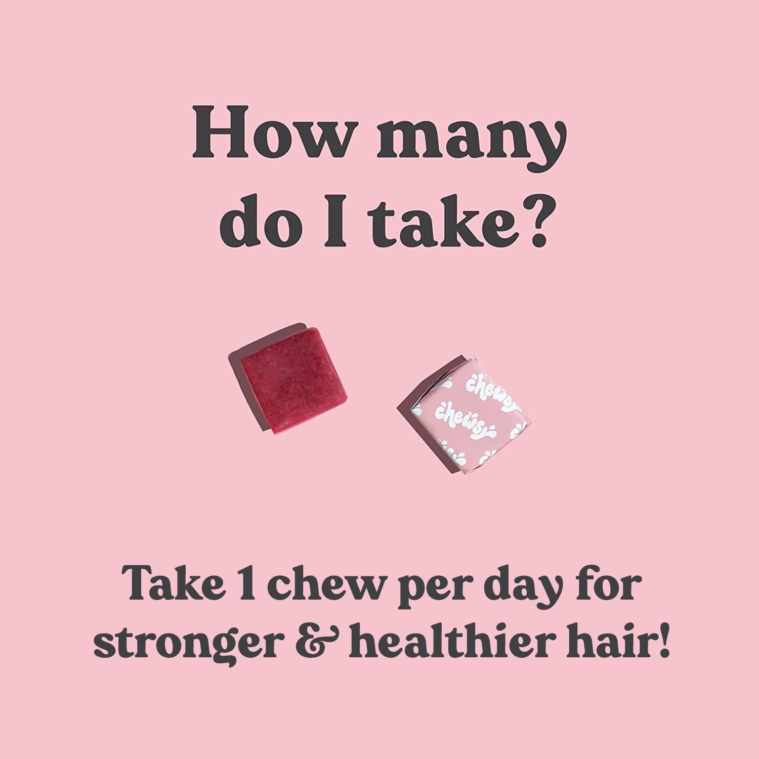 CHEWSY Beautiful Hair Fruity Chews raspberry flavour chews