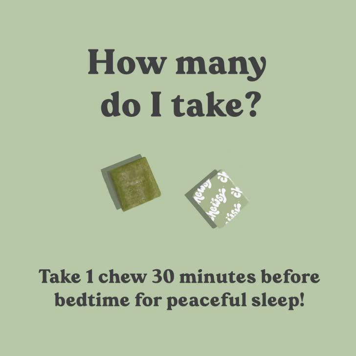 Chewsy Peaceful Sleep Chews on a nightstand