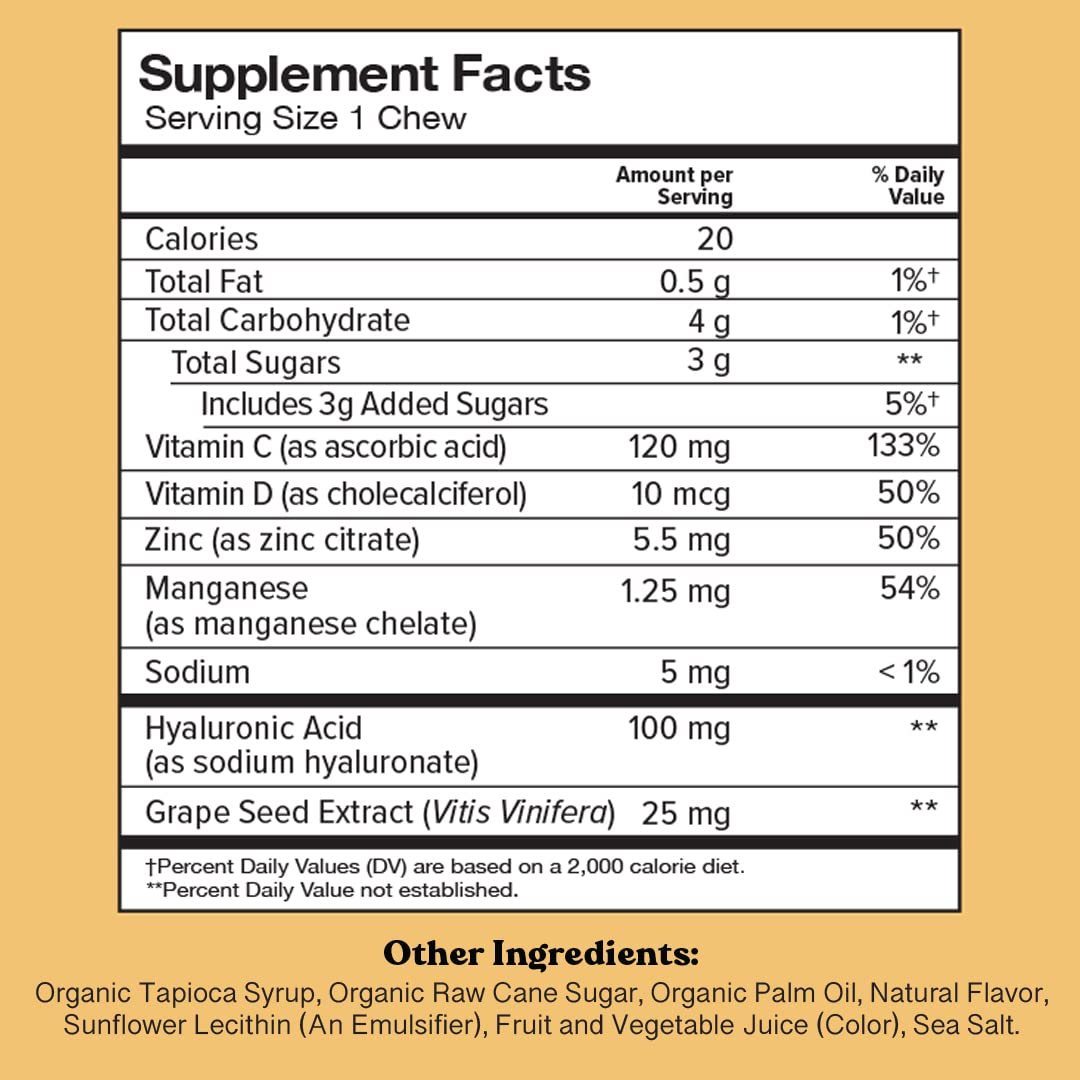 CHEWSY Youthful Skin Fruity Chews Vitamins individual chew close-up