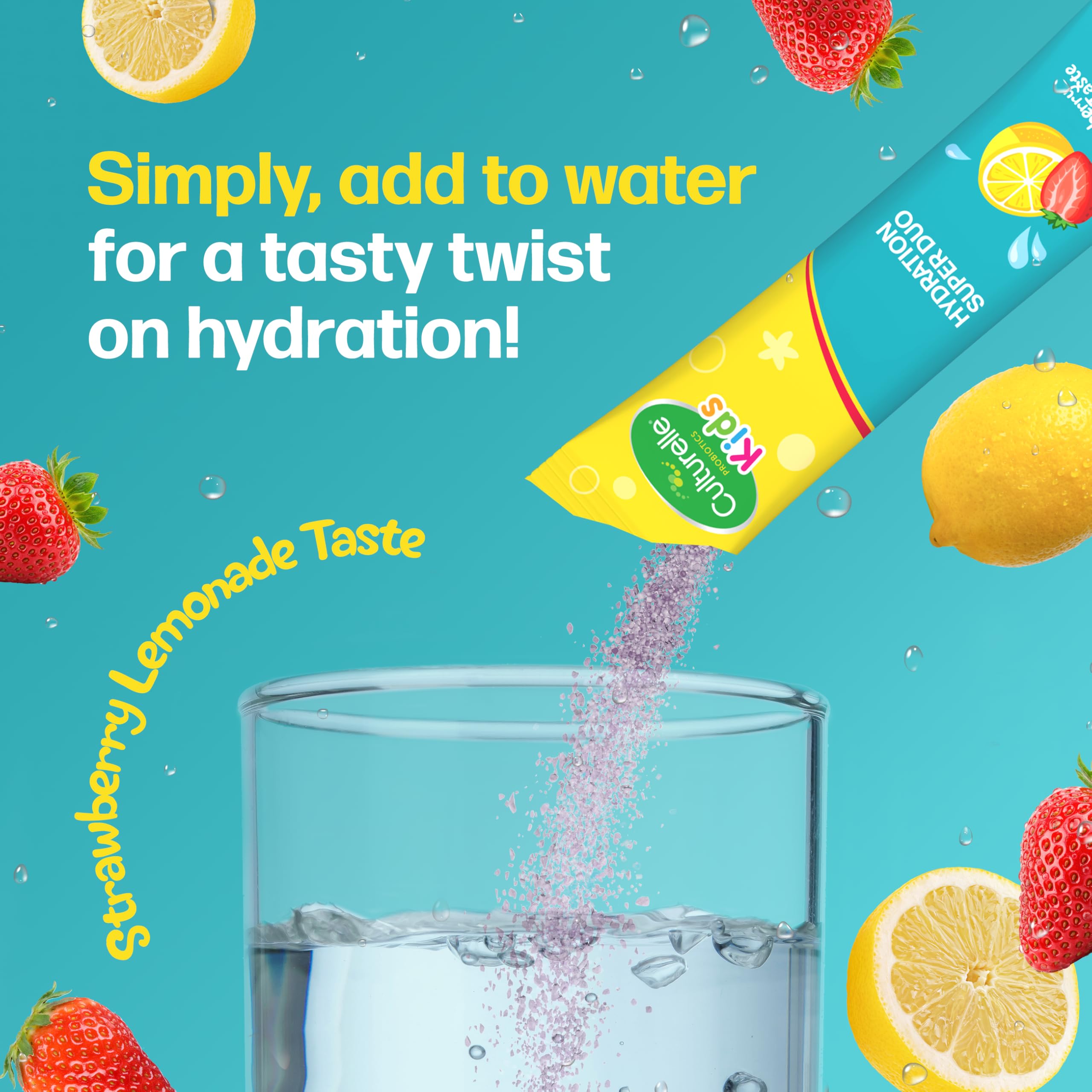 Child enjoying a drink made with Culturelle Kids Probiotics and Electrolytes