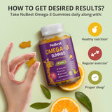Child holding NuBest Omega-3 Gummies with a happy expression