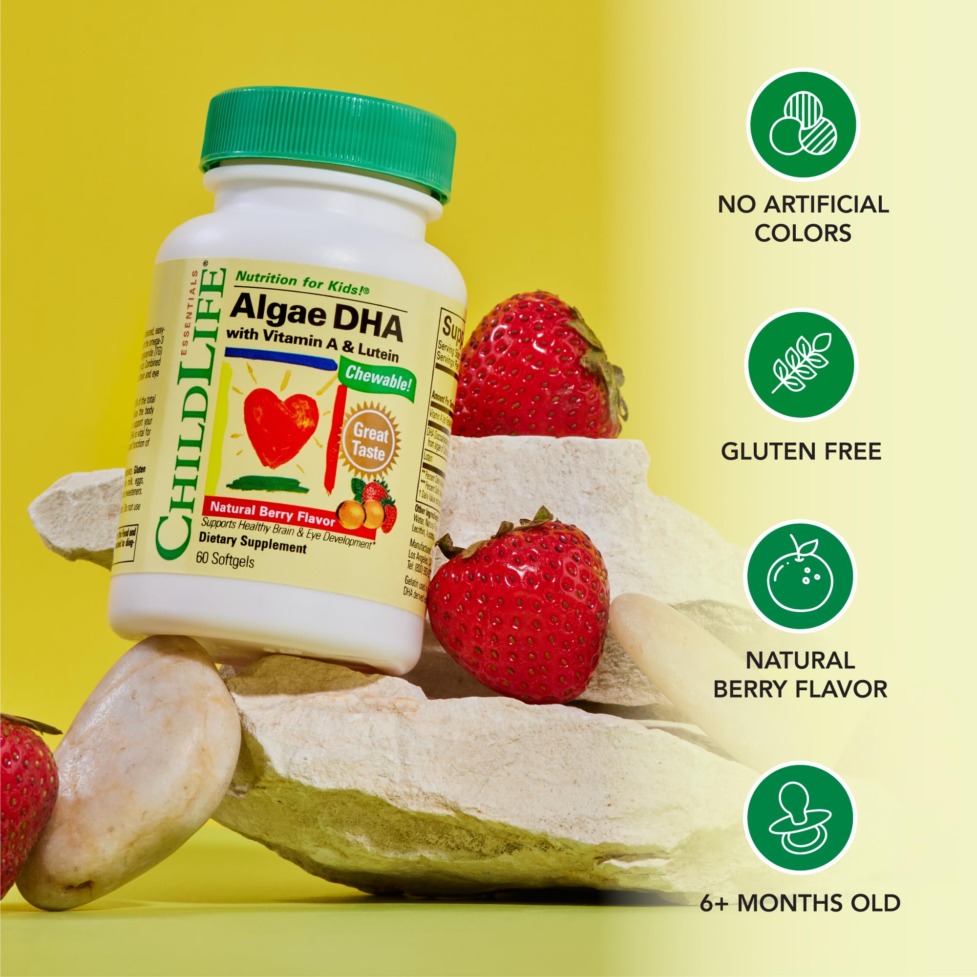 CHILDLIFE ESSENTIALS Algae DHA Chewable Softgels side view