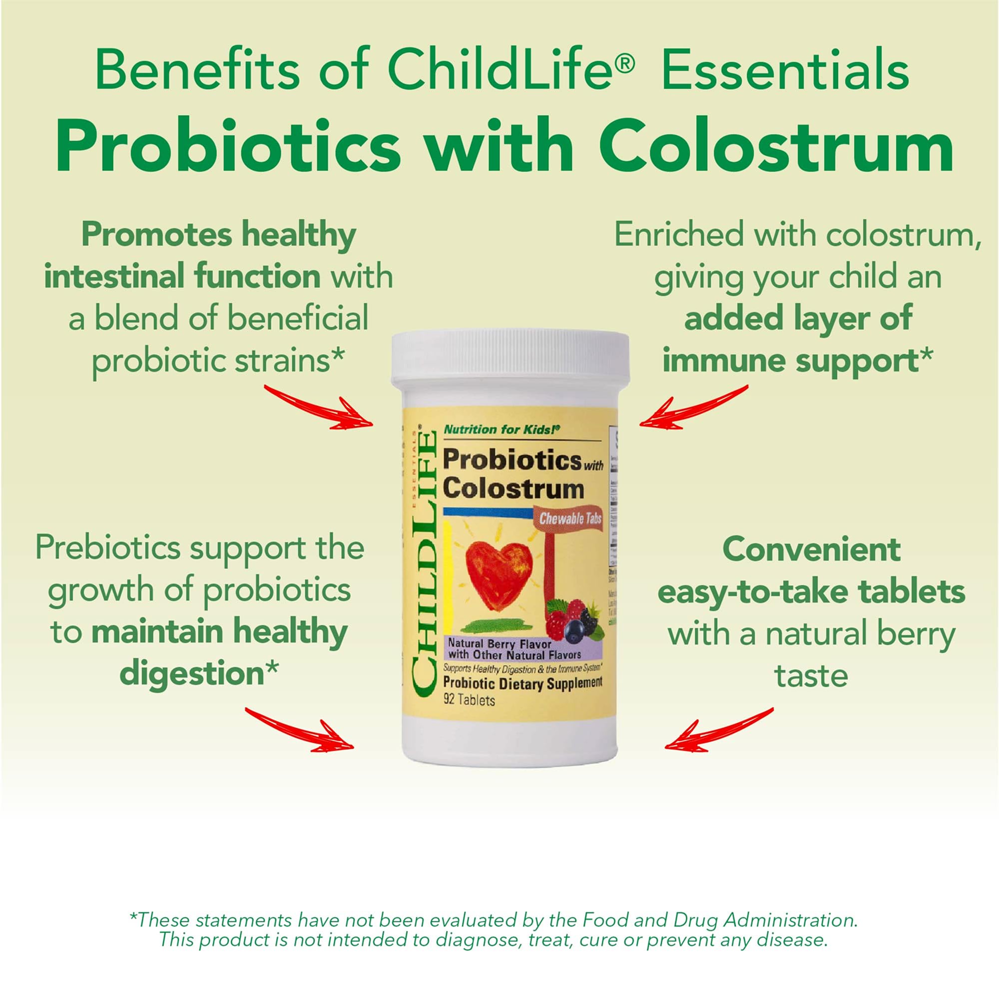 ChildLife Essentials ChildBiotics Probiotics with Colostrum 75g back view