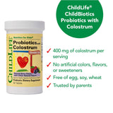 ChildLife Essentials ChildBiotics Probiotics with Colostrum nutritional information