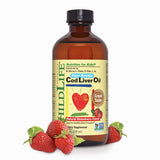 CHILDLIFE ESSENTIALS Cod Liver Oil 8 fl. oz strawberry flavour front view