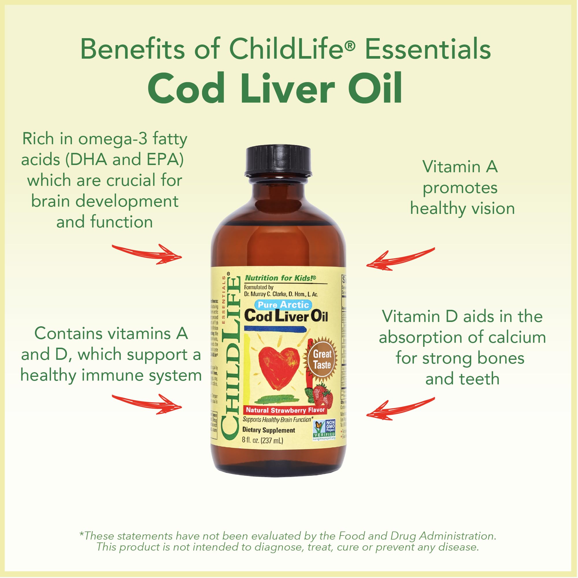 CHILDLIFE ESSENTIALS Cod Liver Oil bottle side view