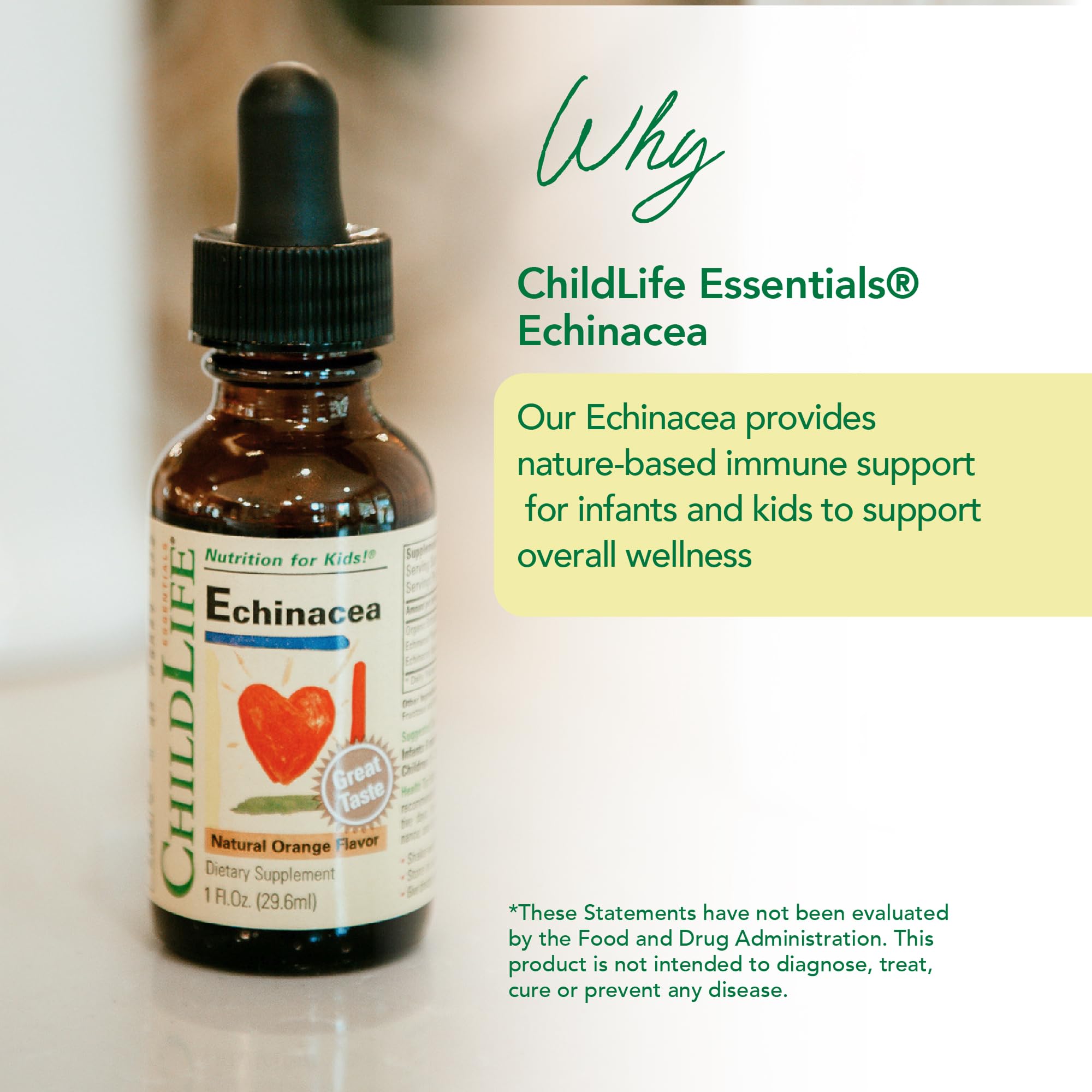 CHILDLIFE ESSENTIALS Echinacea for Kids 259g packaging side view