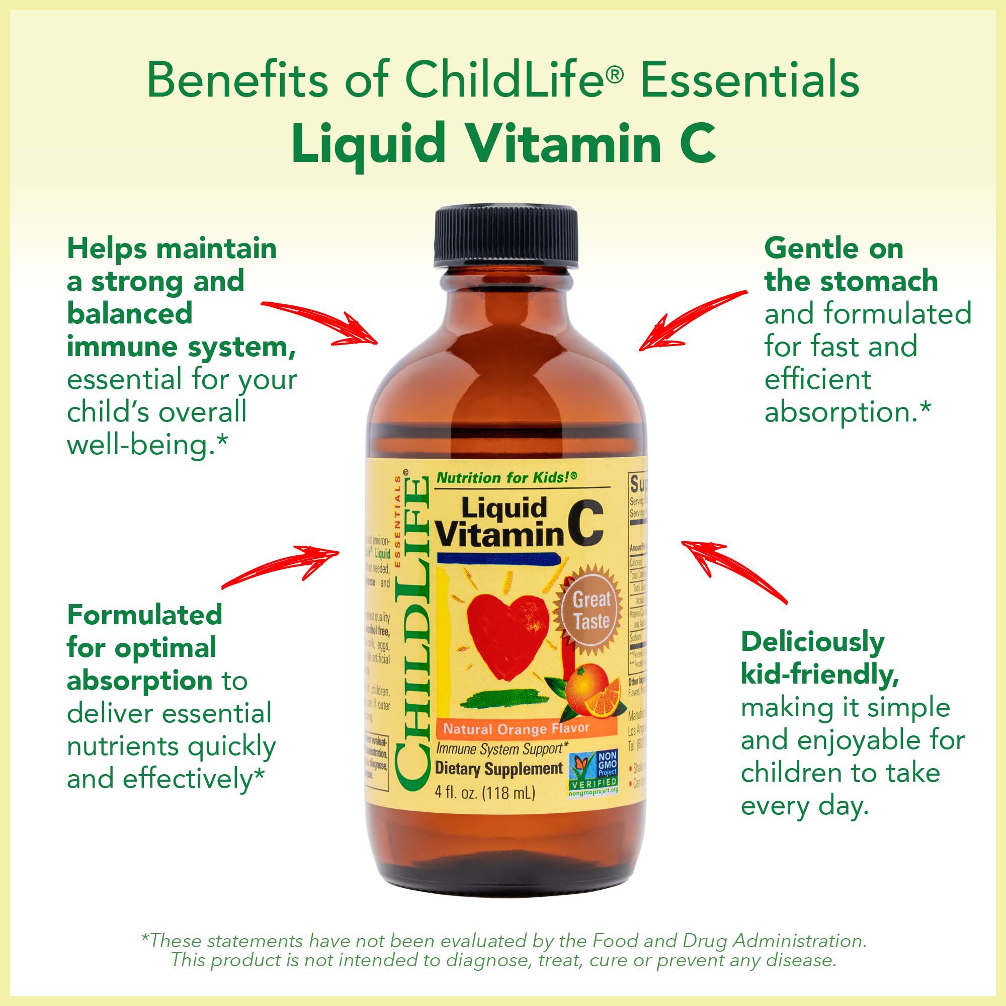 CHILDLIFE ESSENTIALS Liquid Vitamin C 454g natural orange flavour