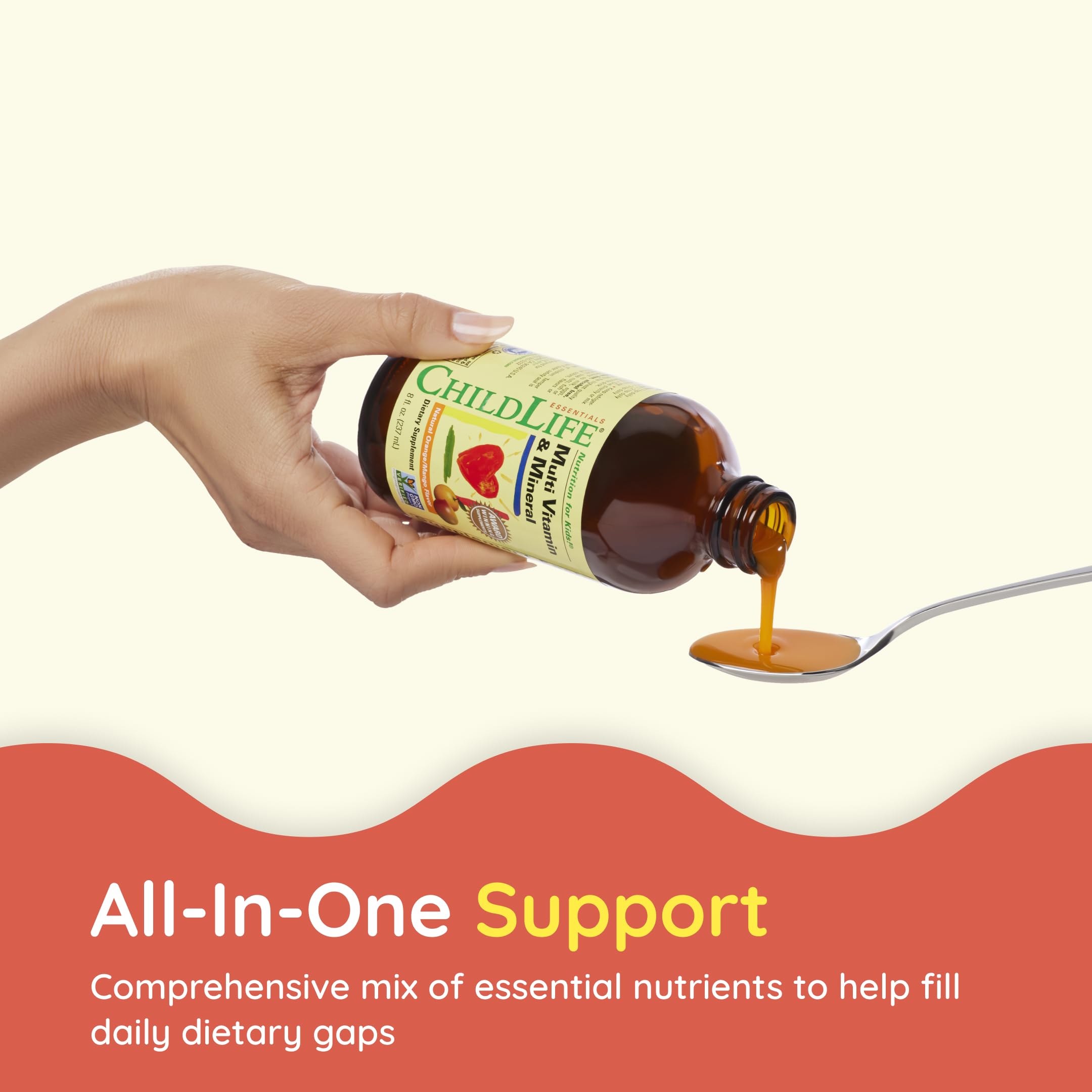 CHILDLIFE ESSENTIALS Multi Vitamin & Mineral ingredients list on bottle