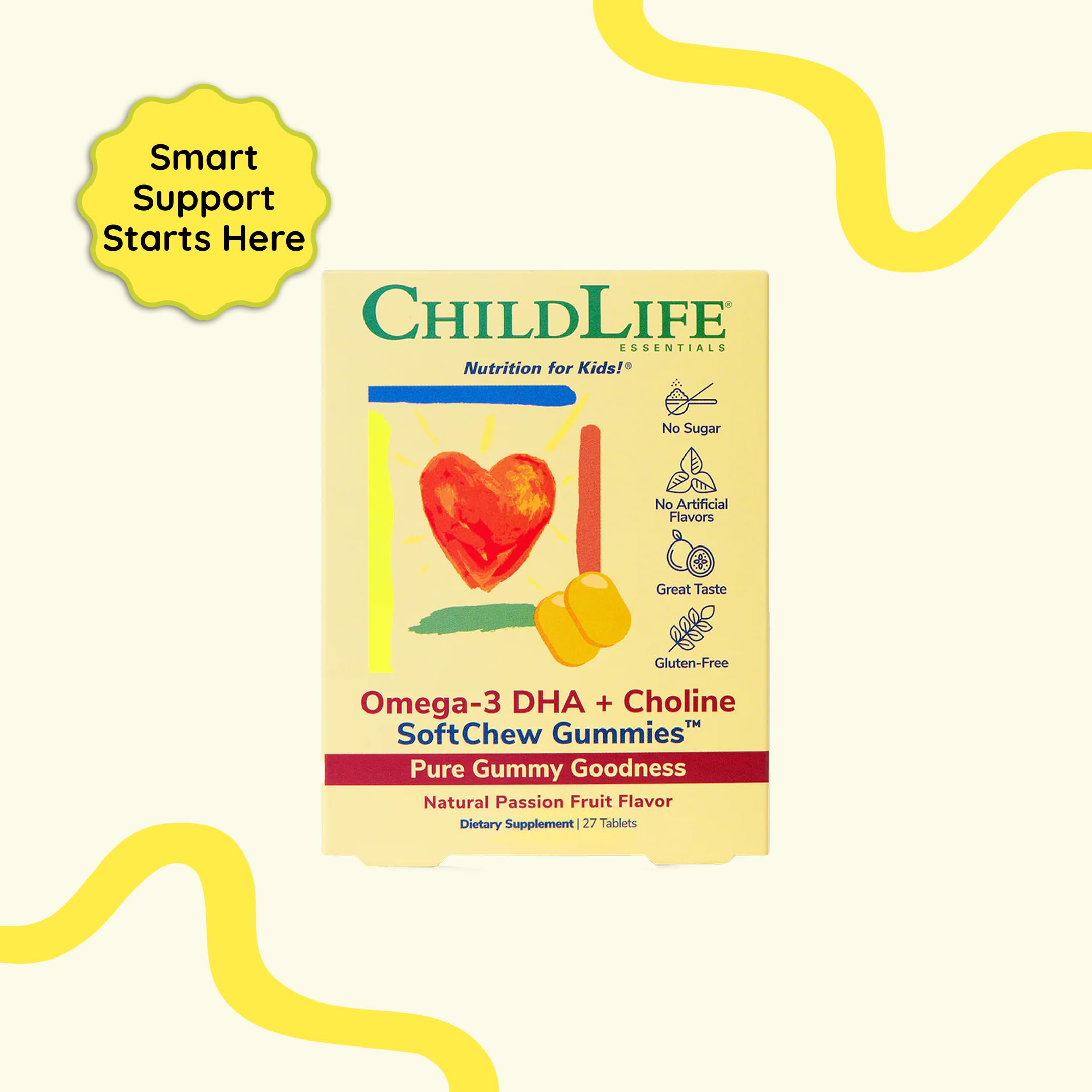 CHILDLIFE ESSENTIALS Omega-3 DHA Gummies close-up of gummies