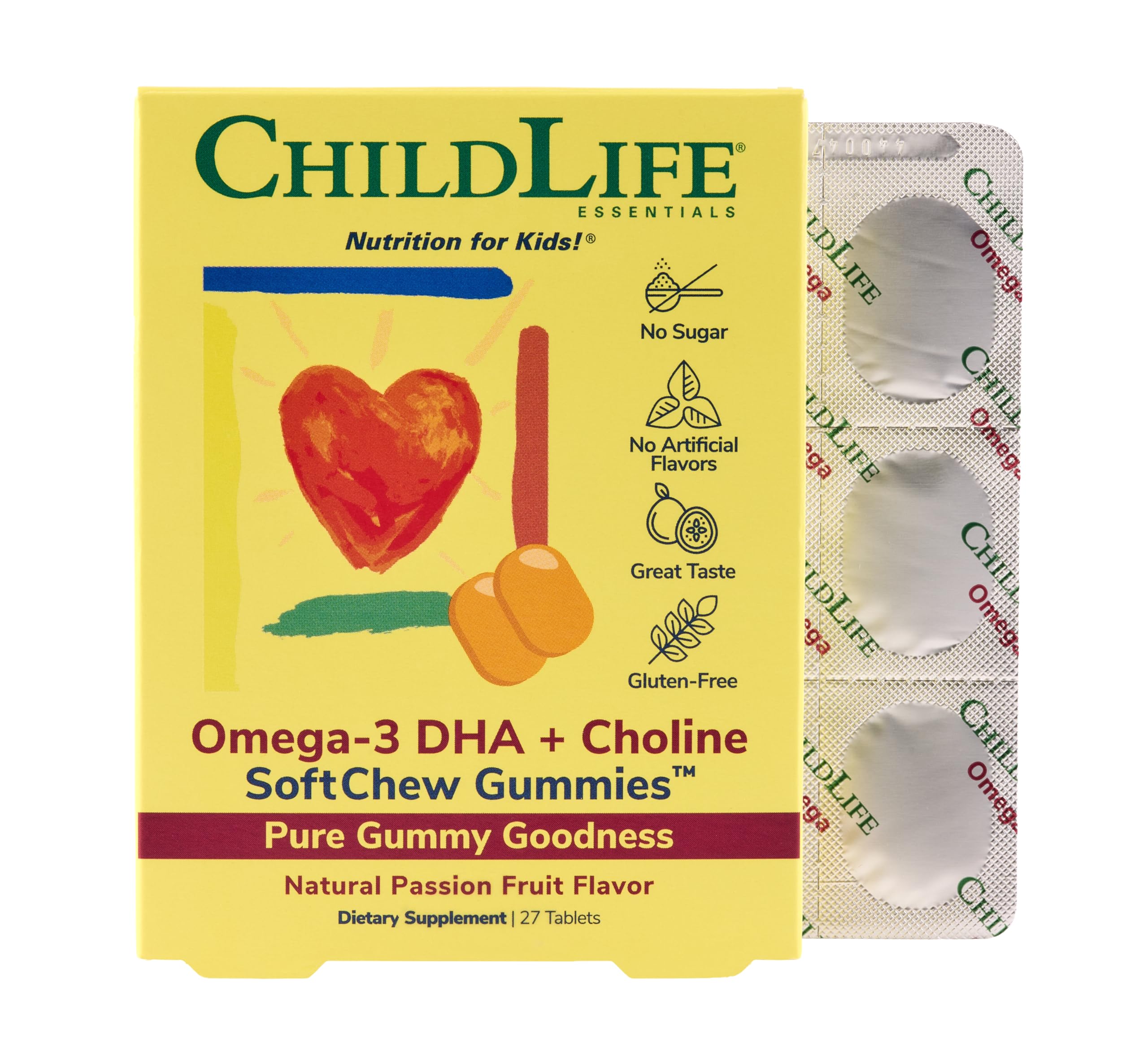 CHILDLIFE ESSENTIALS Omega-3 DHA Gummies front view