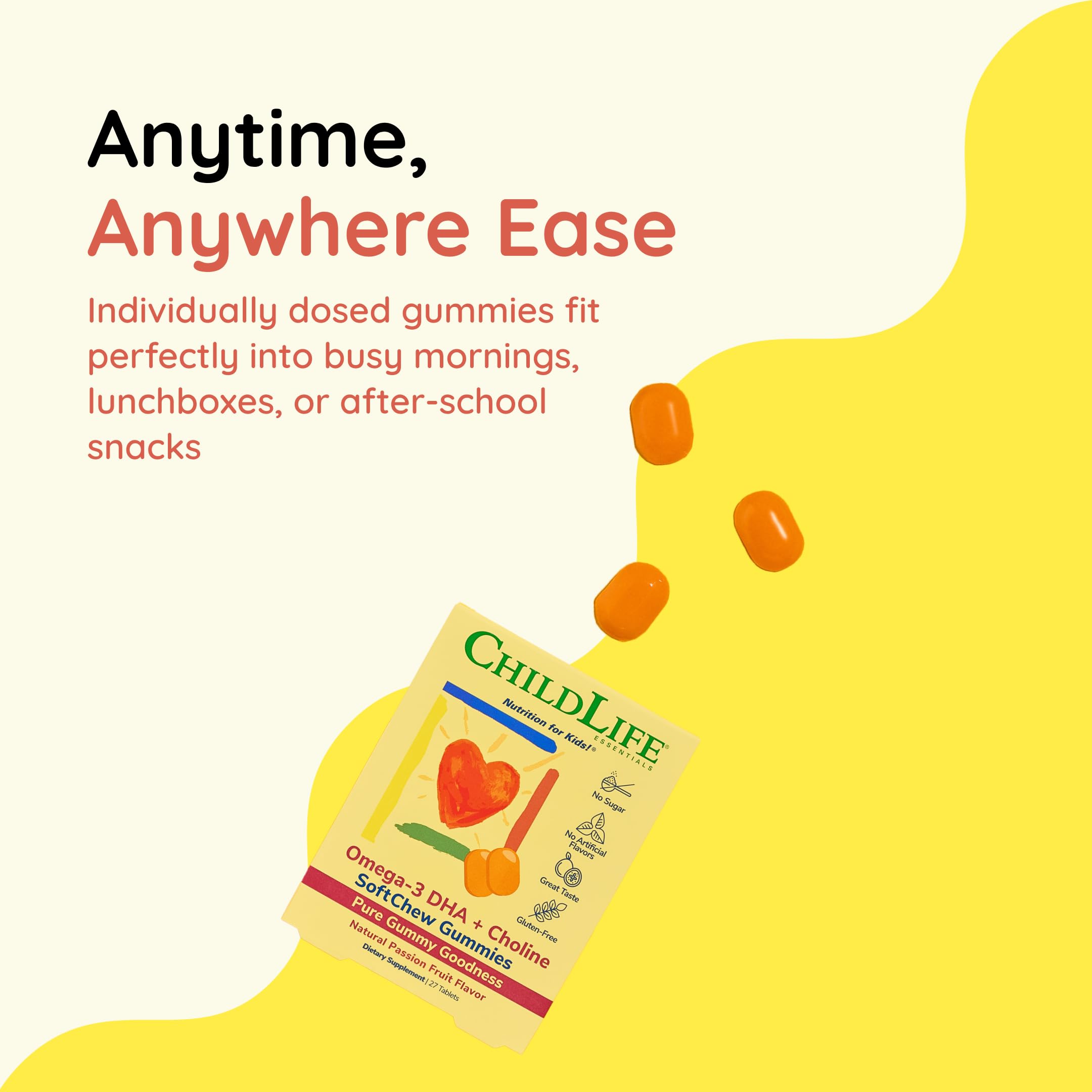 CHILDLIFE ESSENTIALS Omega-3 DHA Gummies side view
