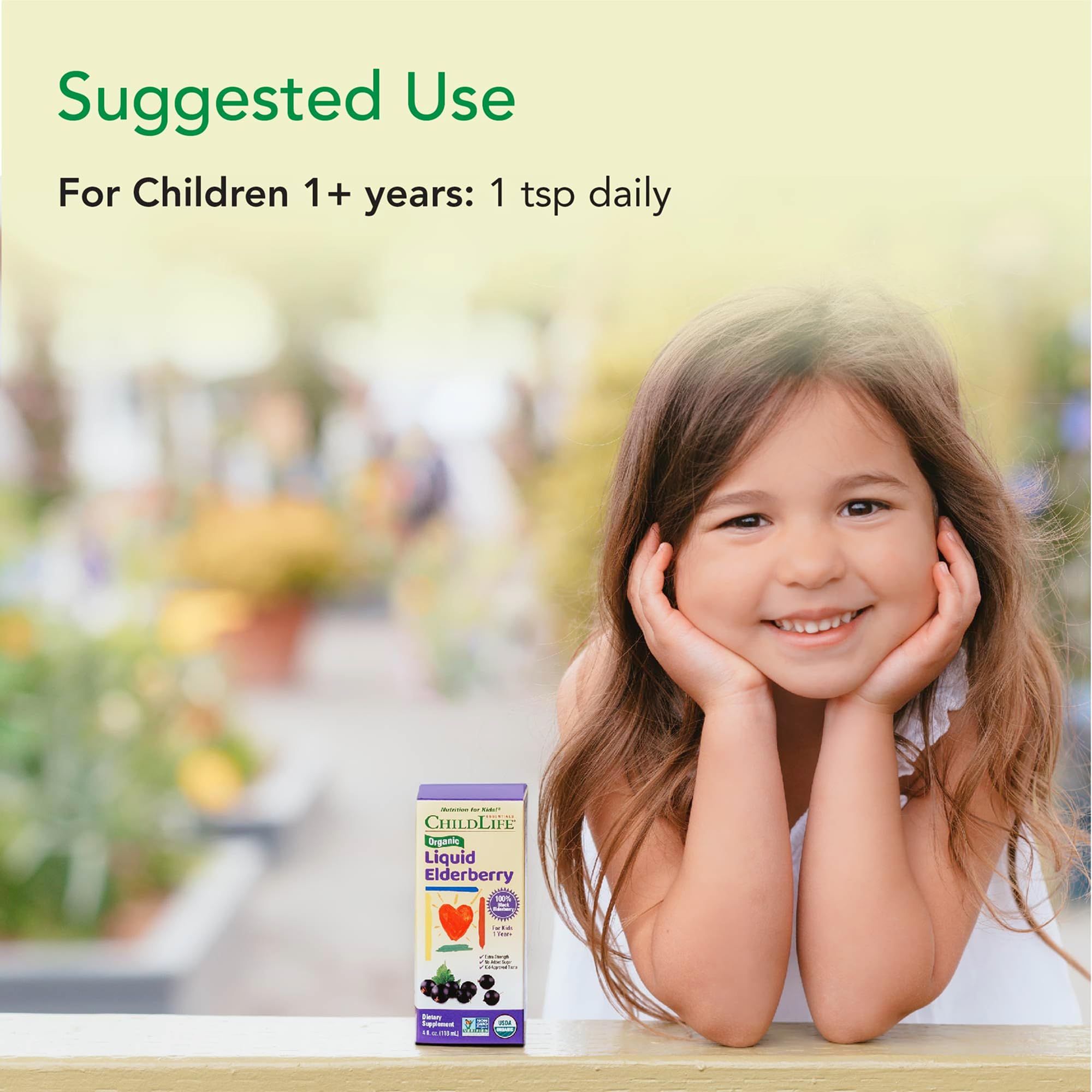 CHILDLIFE ESSENTIALS Organic Liquid Elderberry Syrup back view