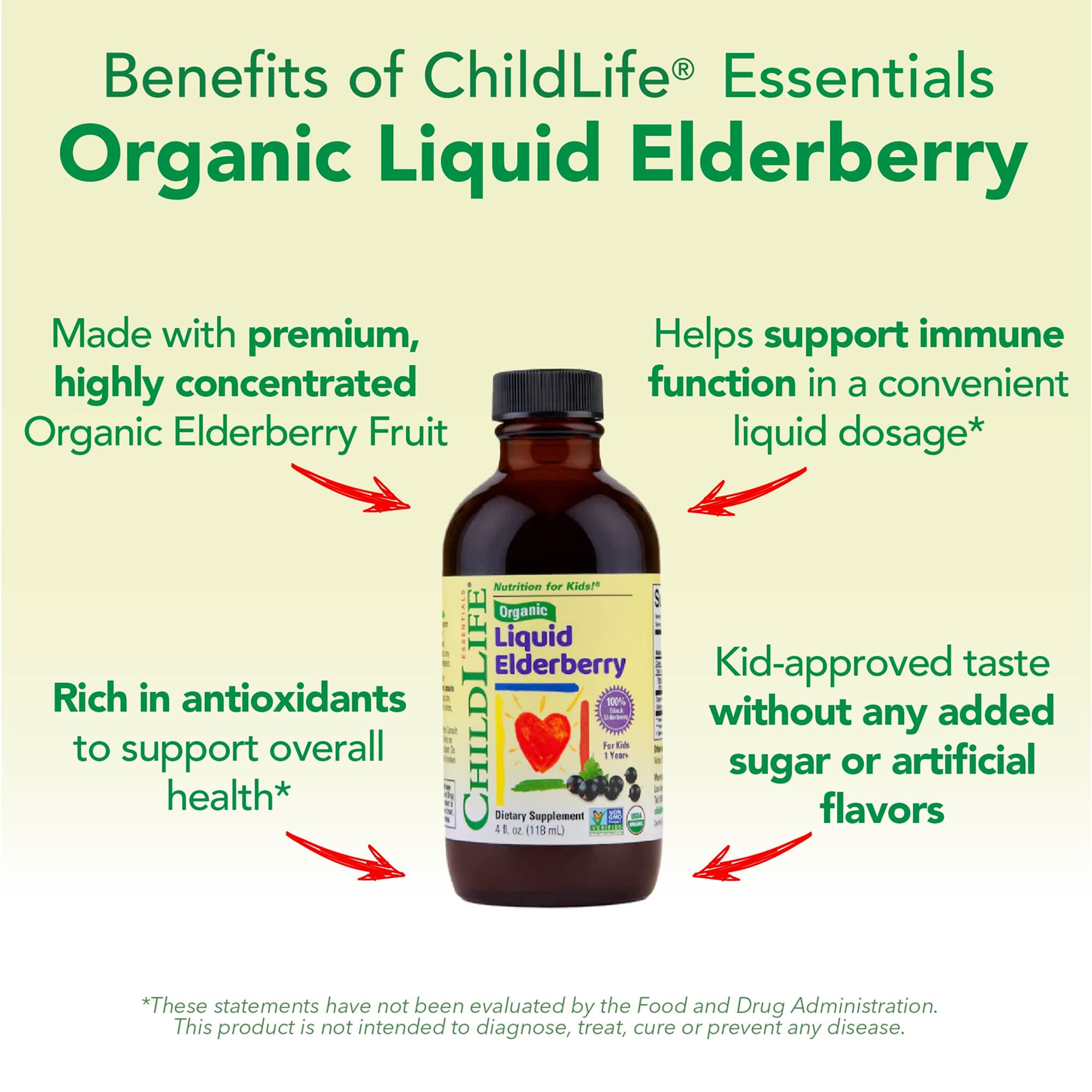 CHILDLIFE ESSENTIALS Organic Liquid Elderberry Syrup packaging