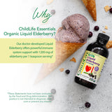 CHILDLIFE ESSENTIALS Organic Liquid Elderberry Syrup with dosage spoon