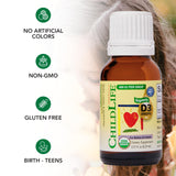 ChildLife Essentials Organic Vitamin D3 Drops 400 IU ingredients list
