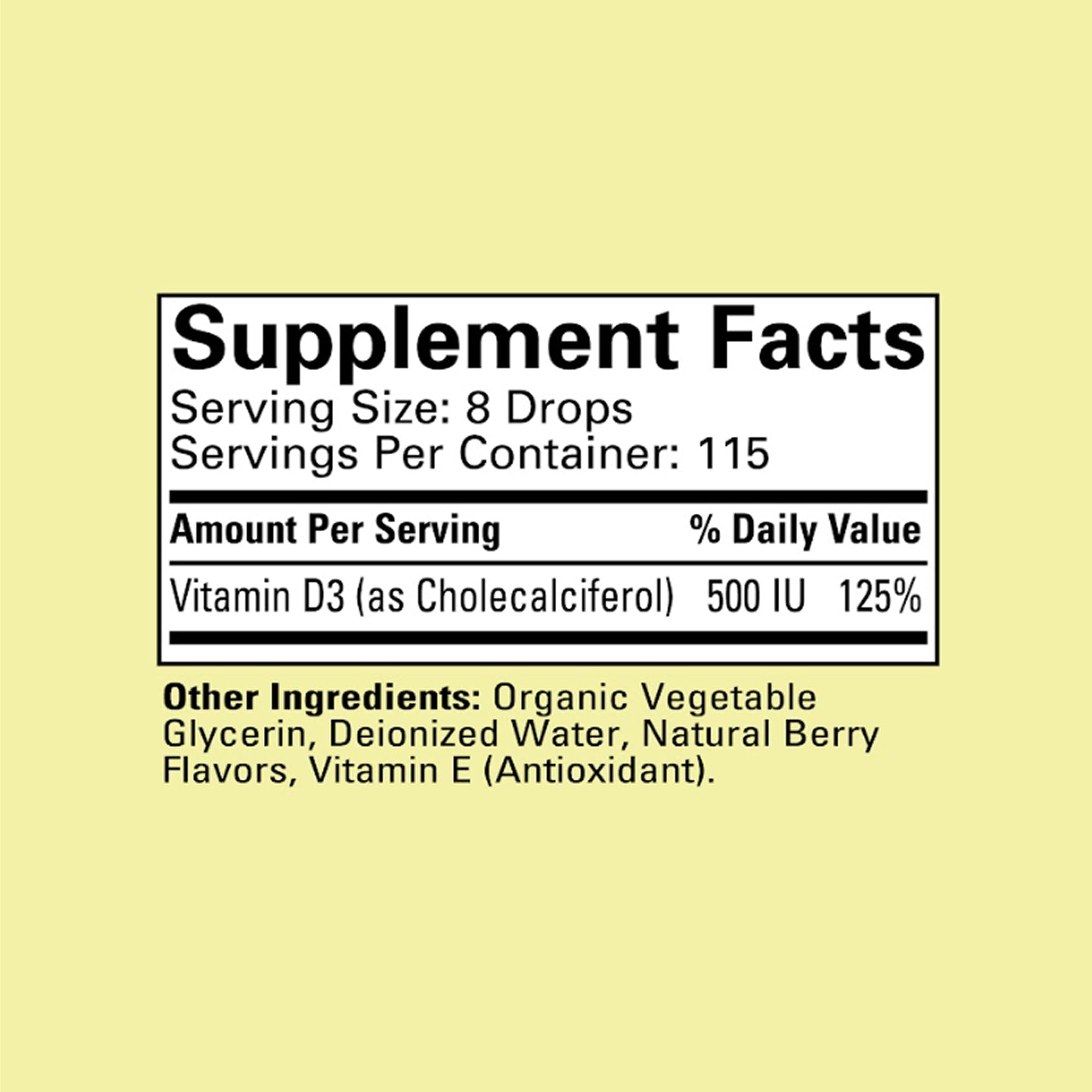 CHILDLIFE ESSENTIALS Vitamin D3 Drops 500 IU packaging