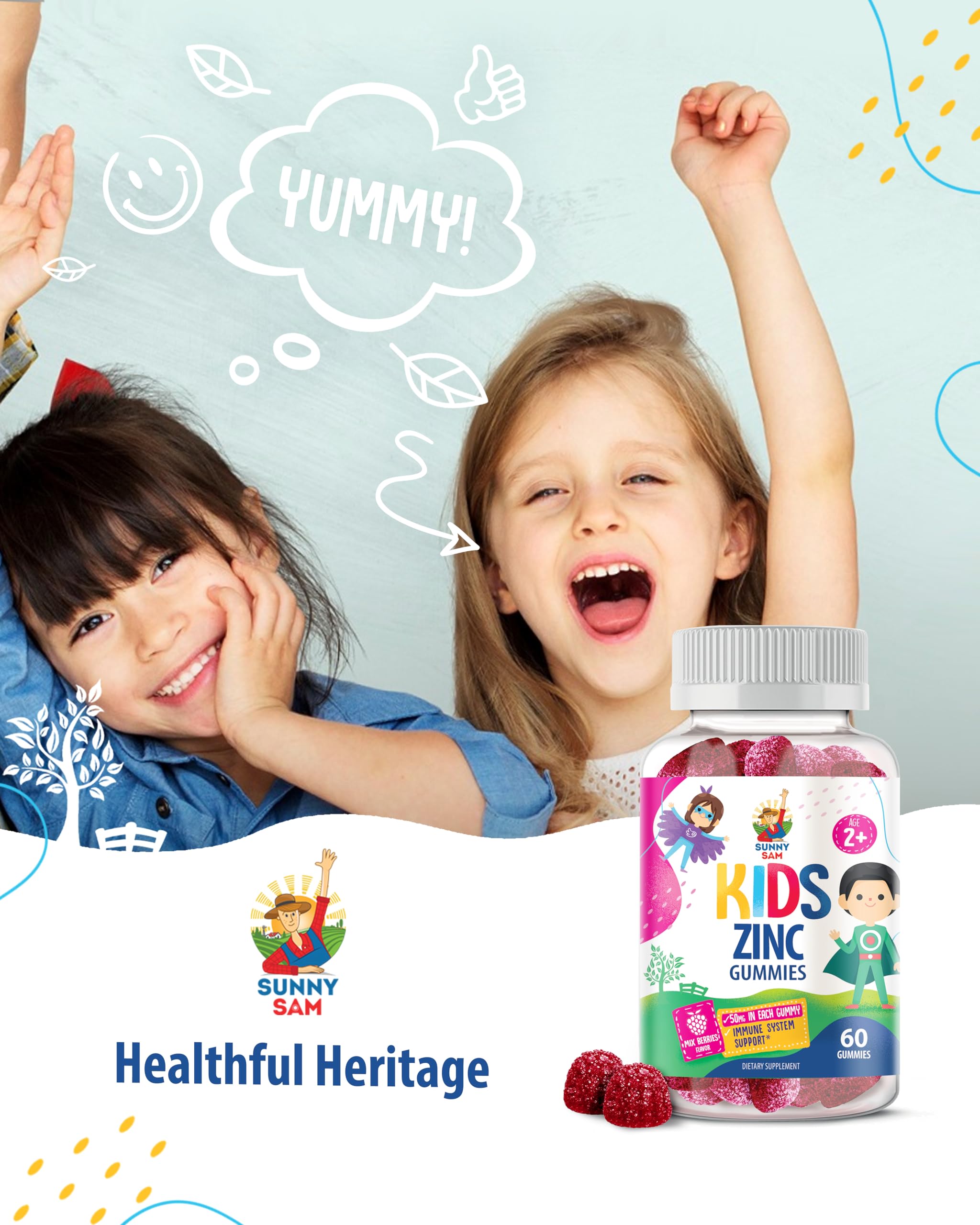 Children enjoying SUNNY SAM Zinc Gummies