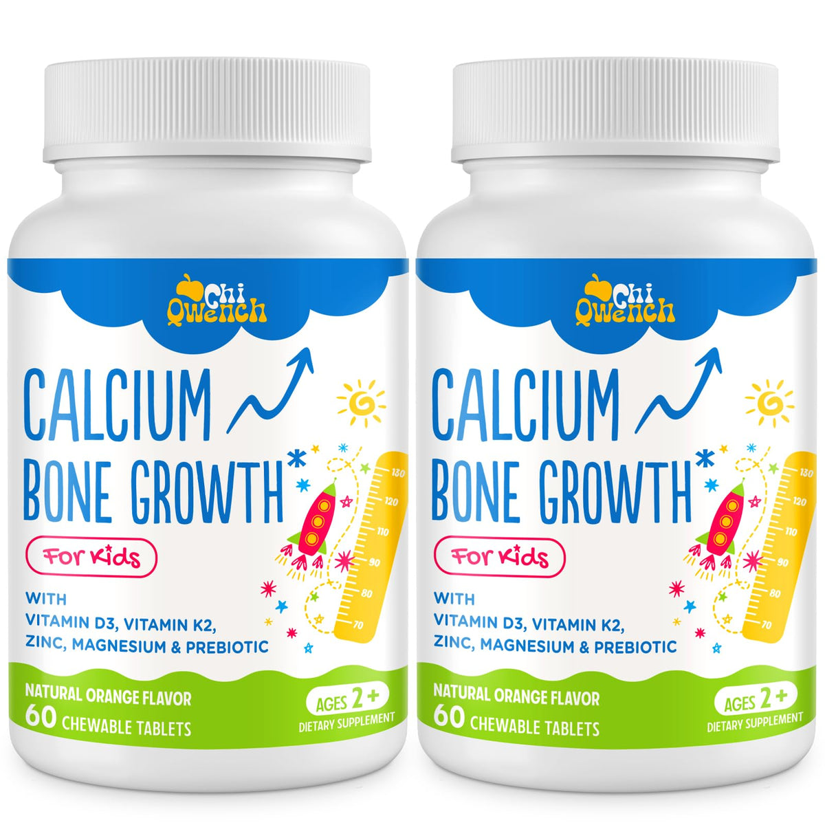 ChiQwench Calcium Supplement for Kids chewable tablets front view