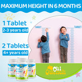 ChiQwench Calcium Supplement for Kids chewable tablets with a child