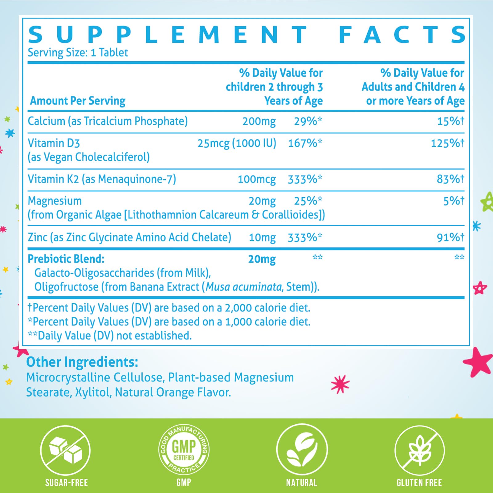 ChiQwench Calcium Supplement for Kids packaging with orange flavour