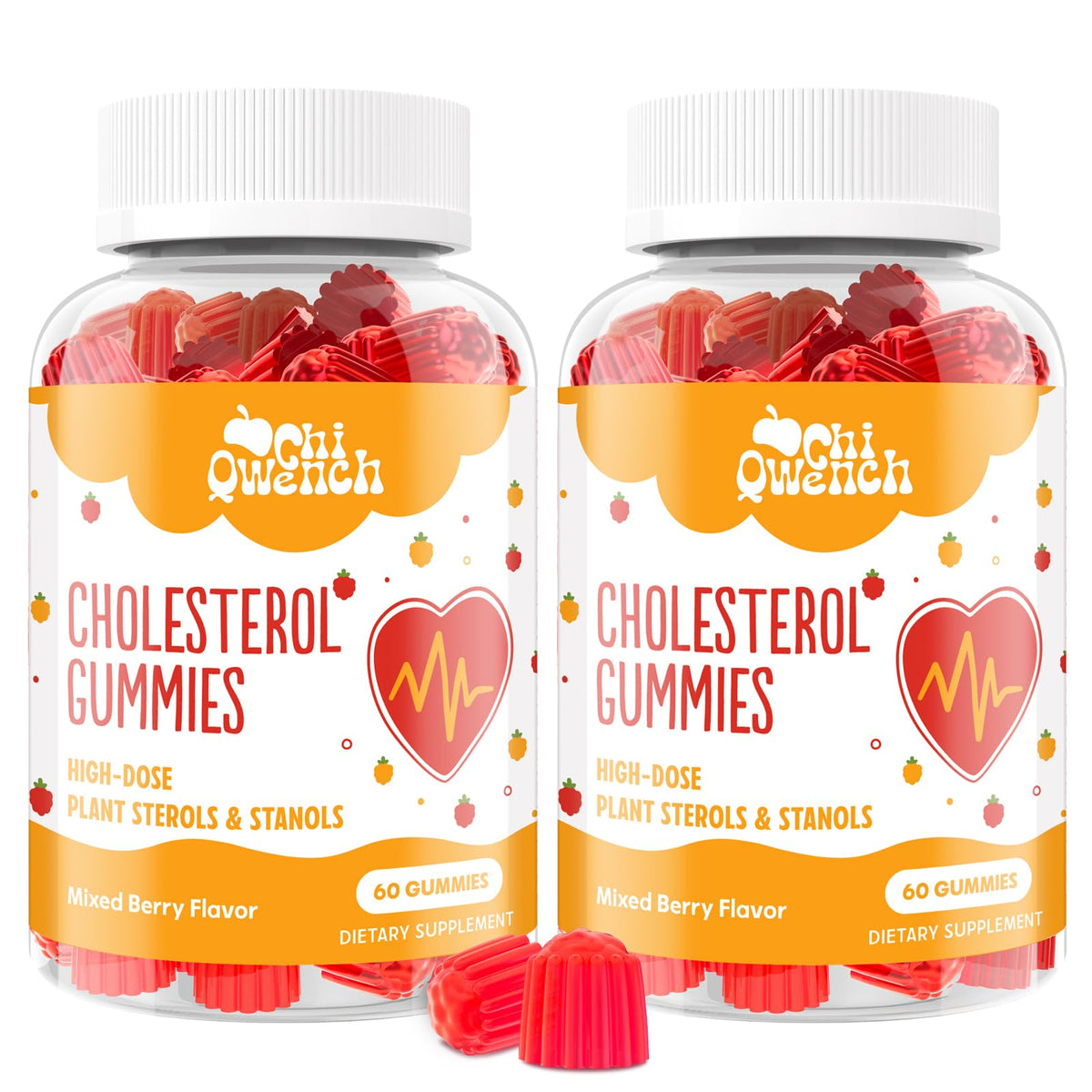 ChiQwench Cholesterol Support Gummies front view with packaging