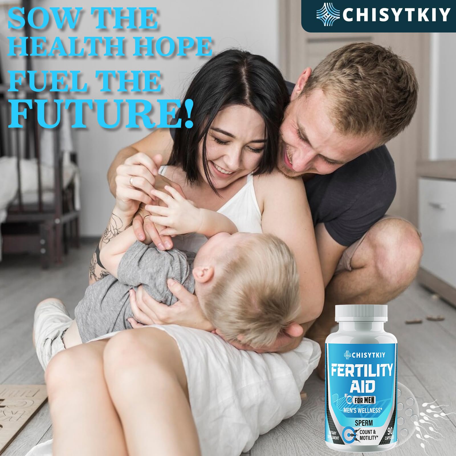 Chisytkiy Male Fertility Supplements displayed with other vitamins