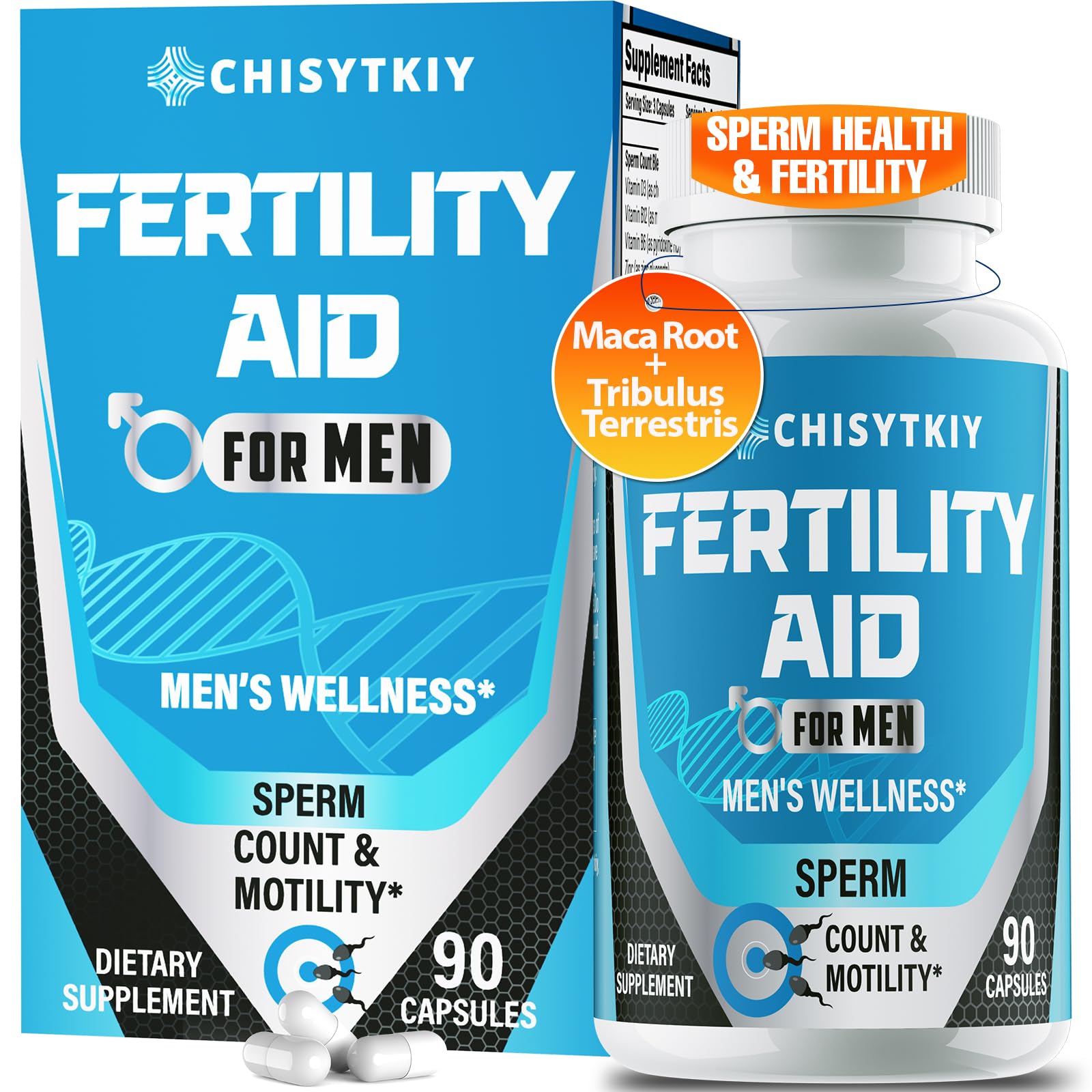 Chisytkiy Male Fertility Supplements front view with packaging