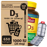 Chloe'C Vitamin D3 Softgels 650 count front view
