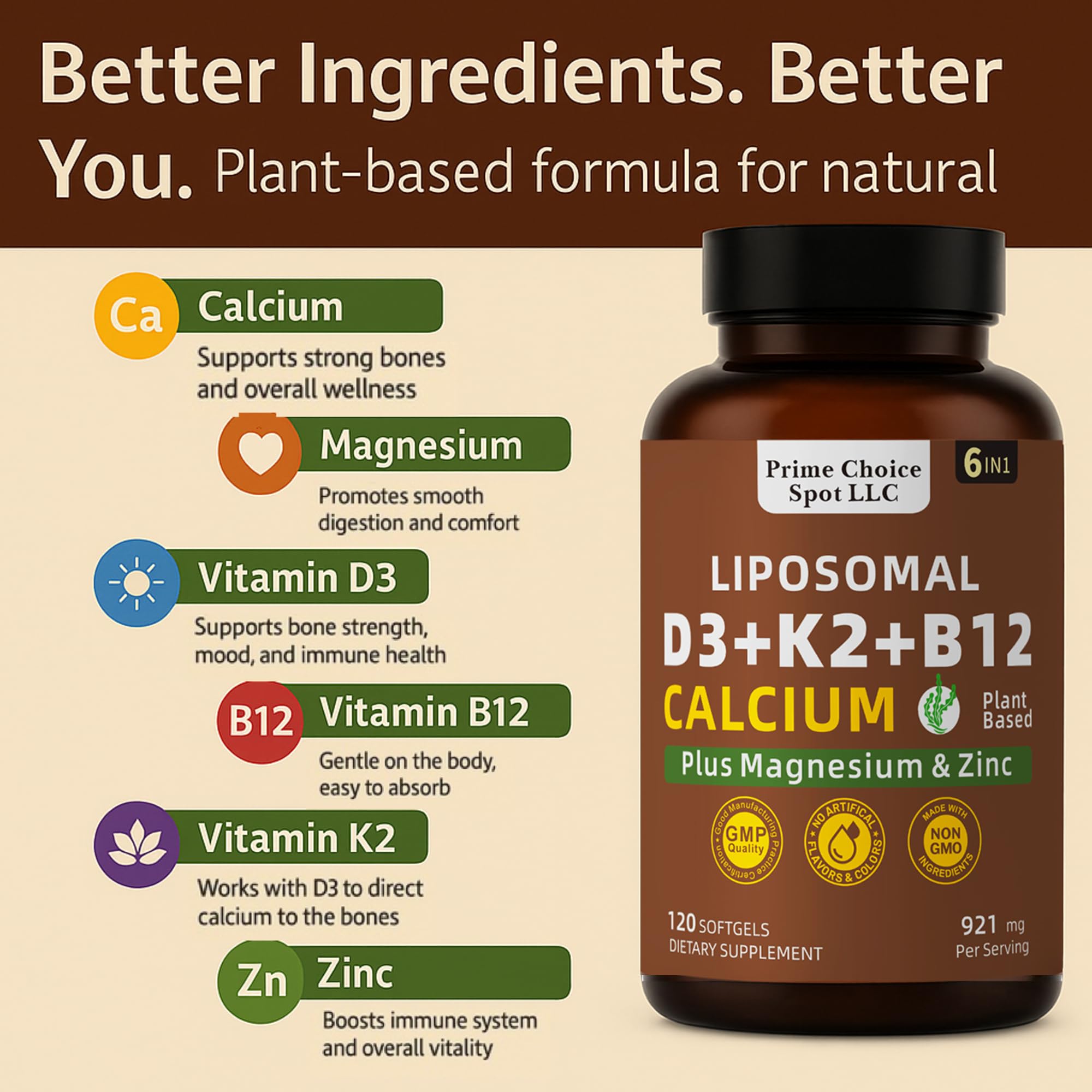 Choice Spot LLC Multivitamins 6-in-1 softgel side view