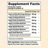 CHOQ Mushroom Supplement packaging with dimensions
