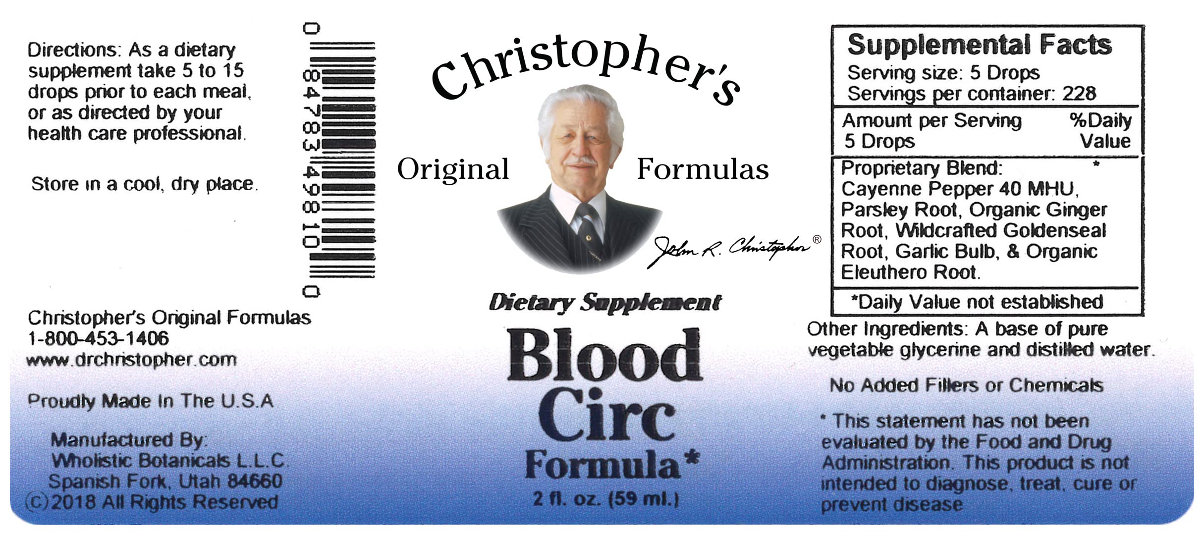 Christopher's Blood Circulation Extract 141g side view