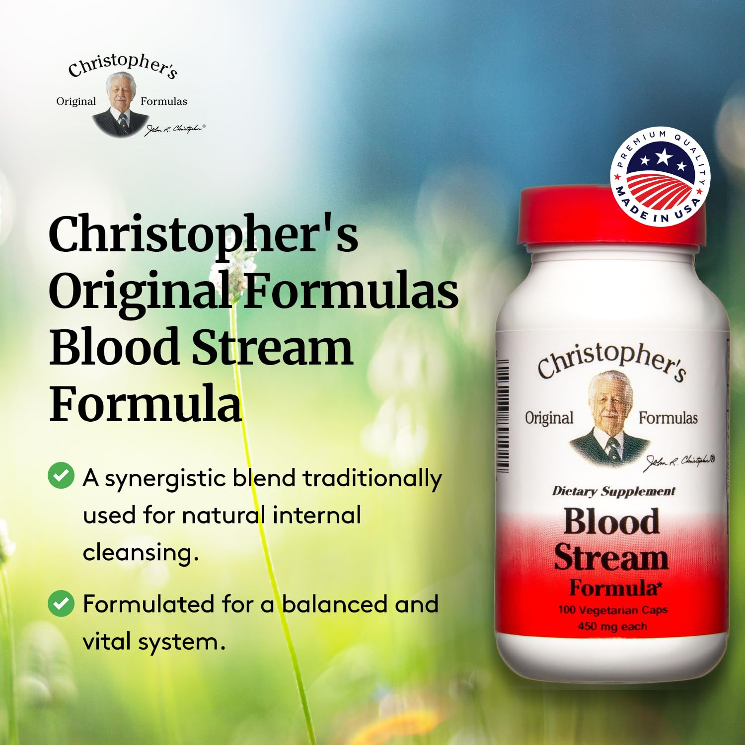 Christopher's Blood Stream Formula 900mg 100 Capsules packaging