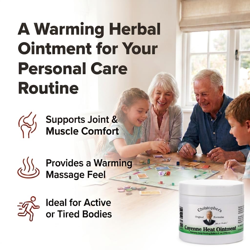 Christopher's Cayenne Ointment with a measuring spoon