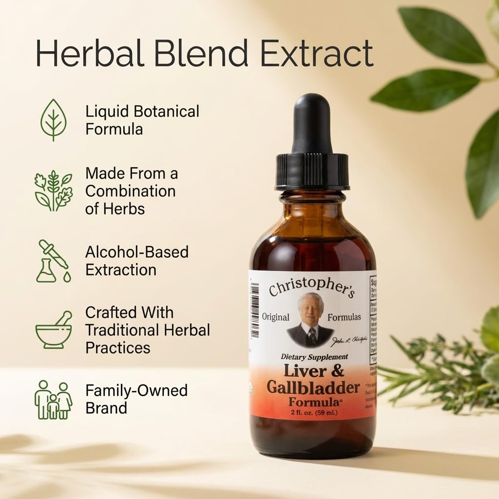 Christopher's Liver Extract packaging with herbal blend illustration