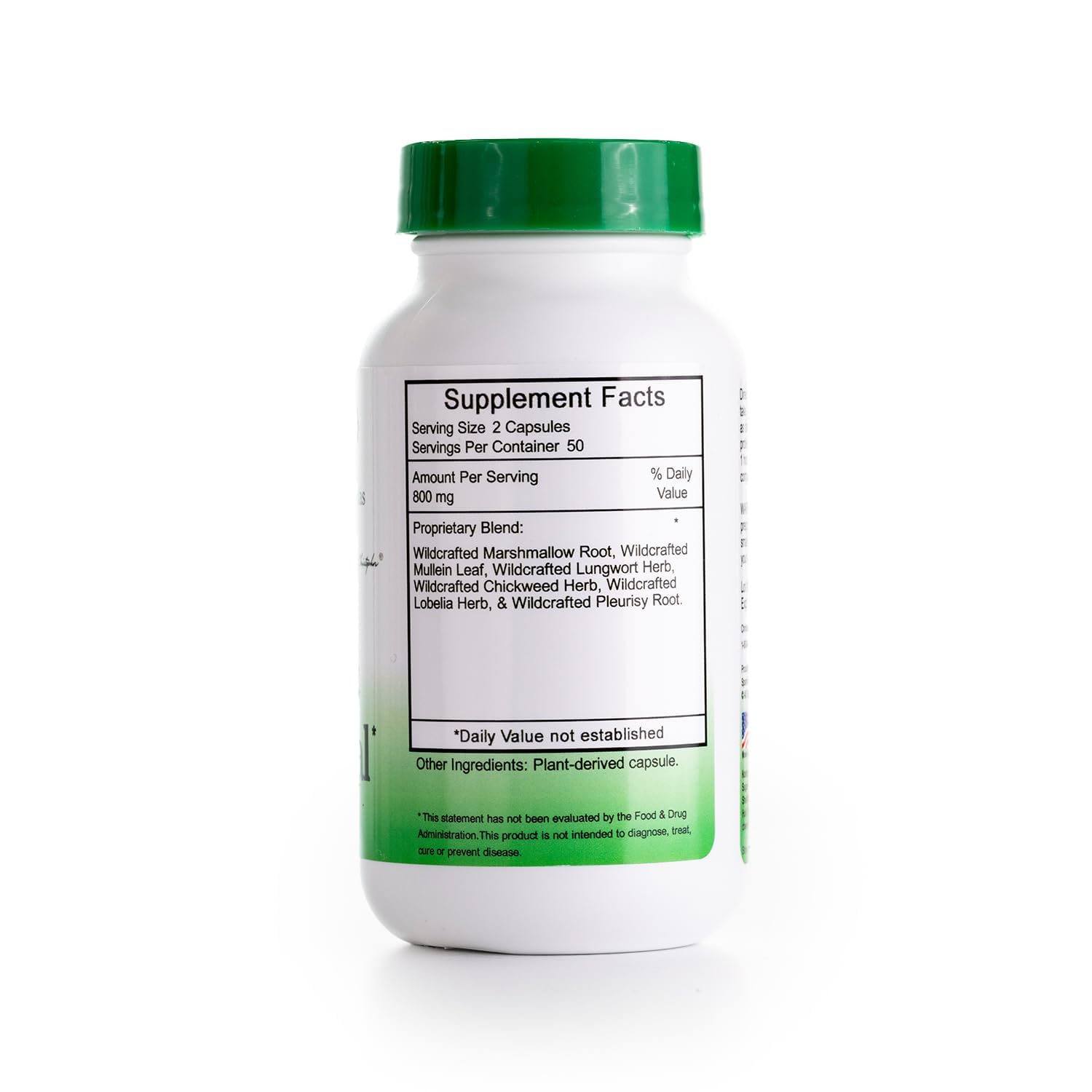 Christopher's Lung and Bronchial Formula side view showing label
