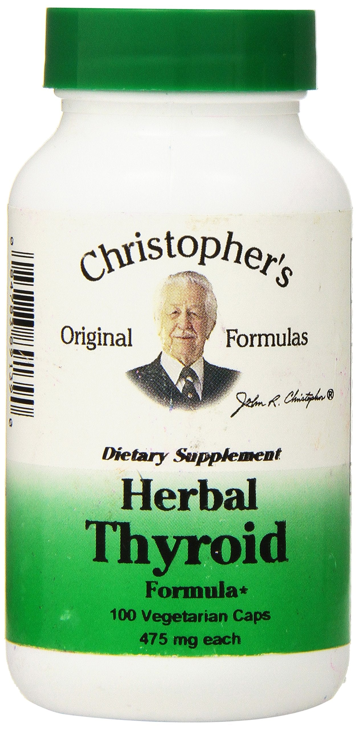 Christopher's Original Formulas Herbal Thyroid 950mg capsules front view