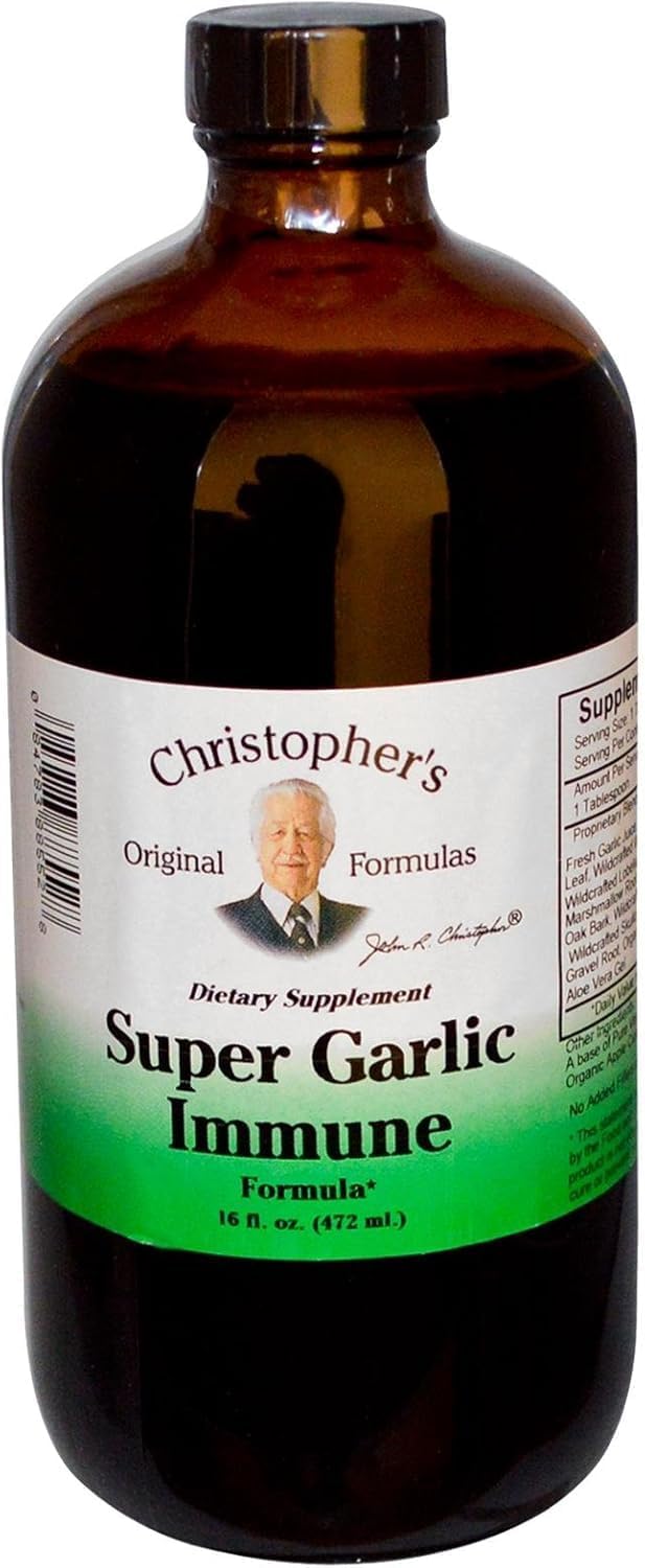 Christopher's Original Formulas Super Garlic daily wellness Syrup bottle front view