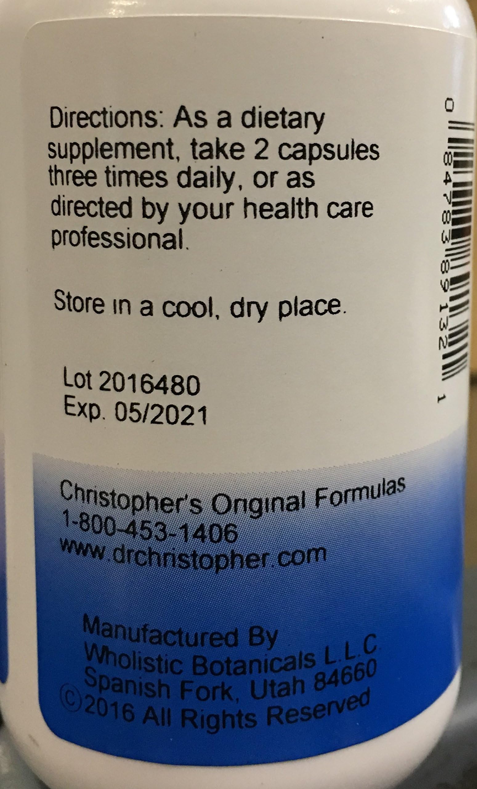 Christopher's Original Formulas Thyroid Maintenance bottle side view