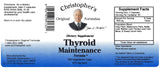 Christopher's Original Formulas Thyroid Maintenance label close-up