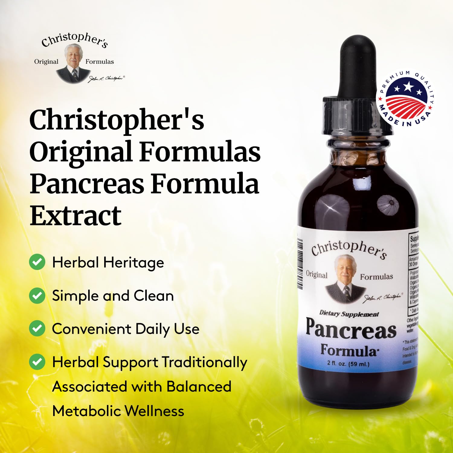 Christopher's Pancreas Formula ingredients list