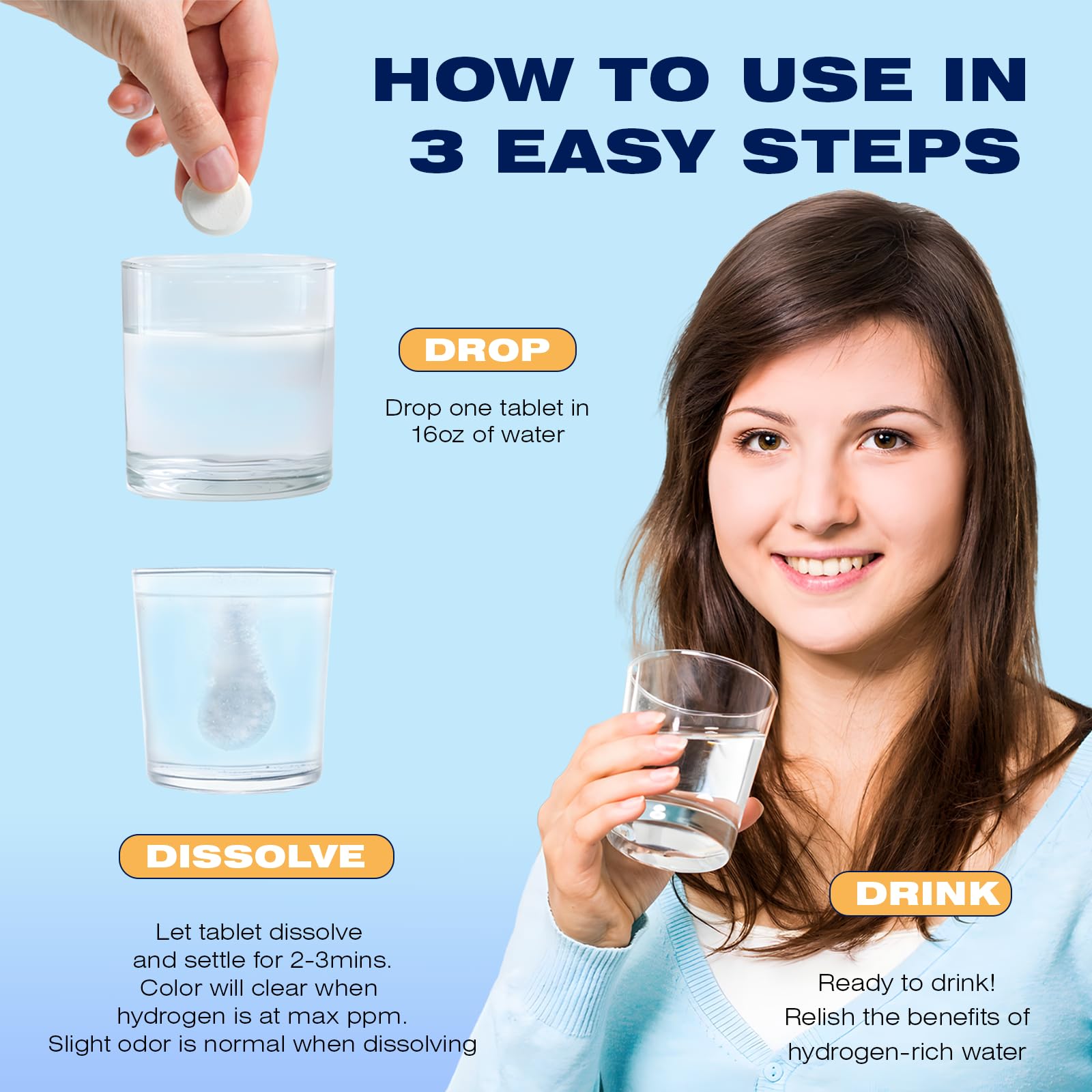 CHTENZY Hydrogen Water Tablets being dissolved in water