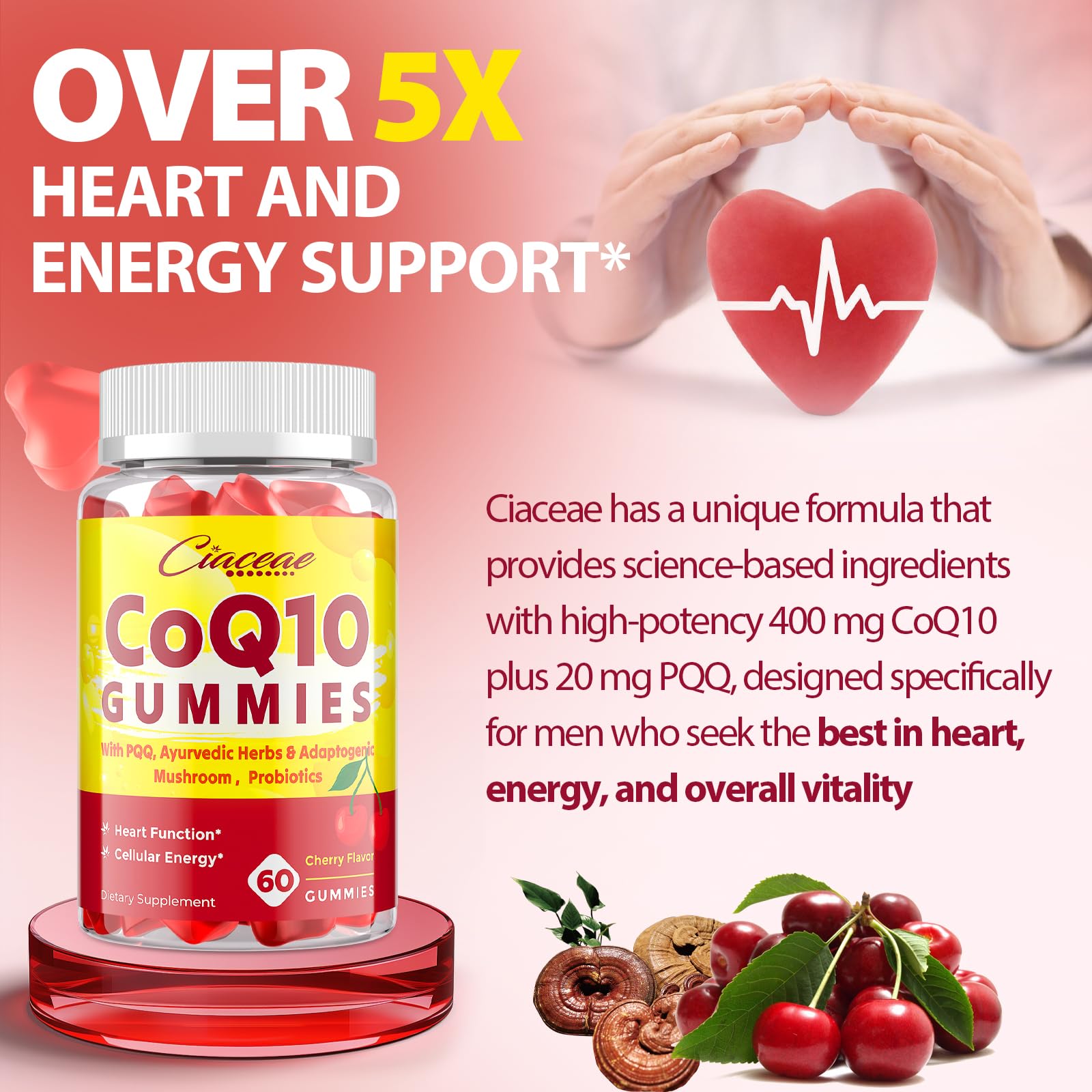 Ciaceae CoQ10 Gummies 400mg ingredients list on back