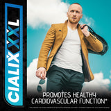 Cialix XXL Daily Blood Flow Supplement 60 Capsules on a wooden table