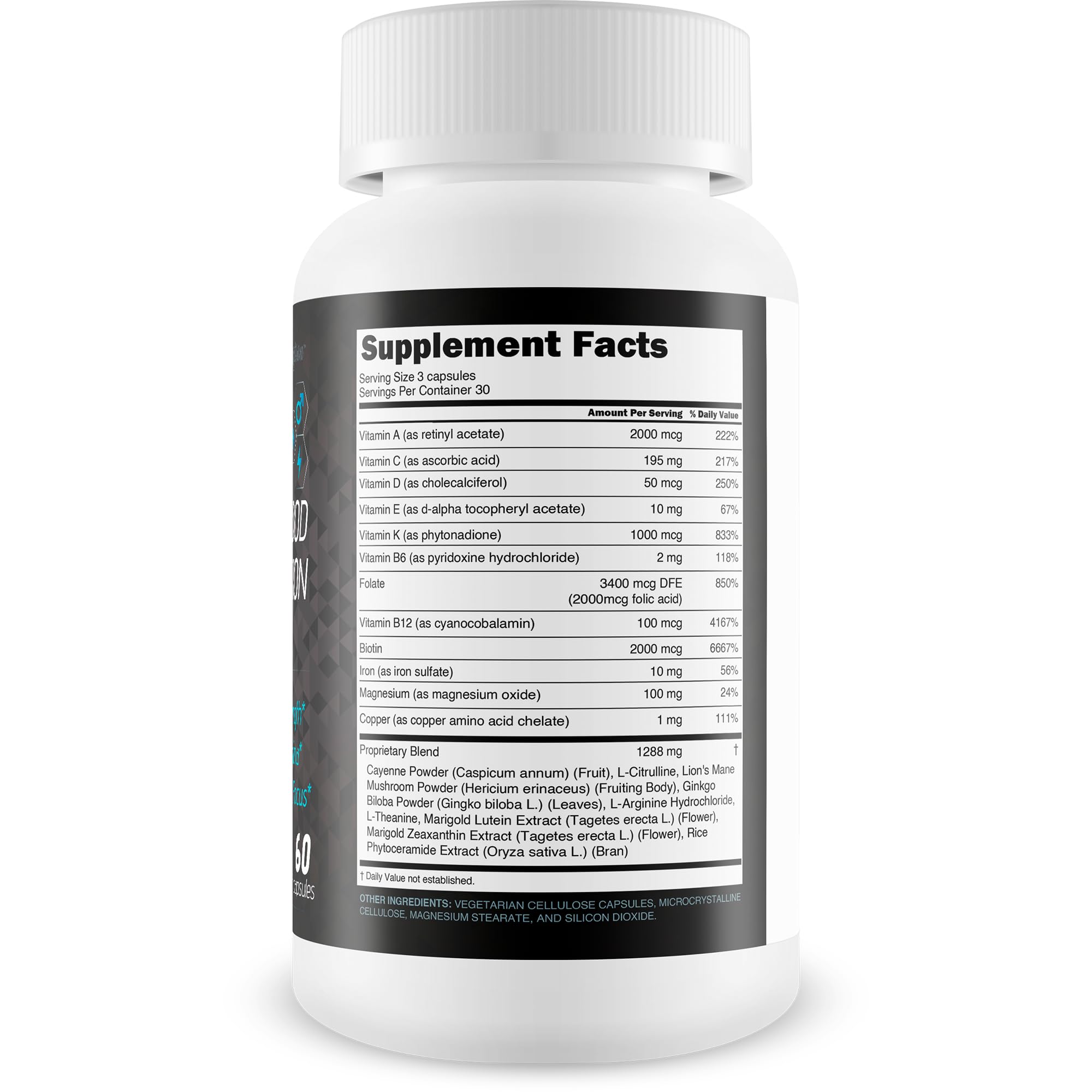 Cialix XXL Daily Blood Flow Supplement 60 Capsules side view