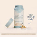 Cielo Golden Hour supplement bottle on a wooden table